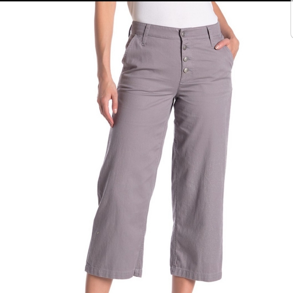 J. Crew Cropped Wide-Leg Pants in Dusty Lavender Gray